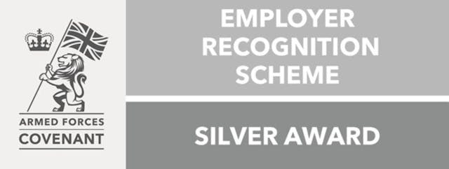 Logo for the Armed Forces Covenant, Employer Recognition Scheme, Silver Award