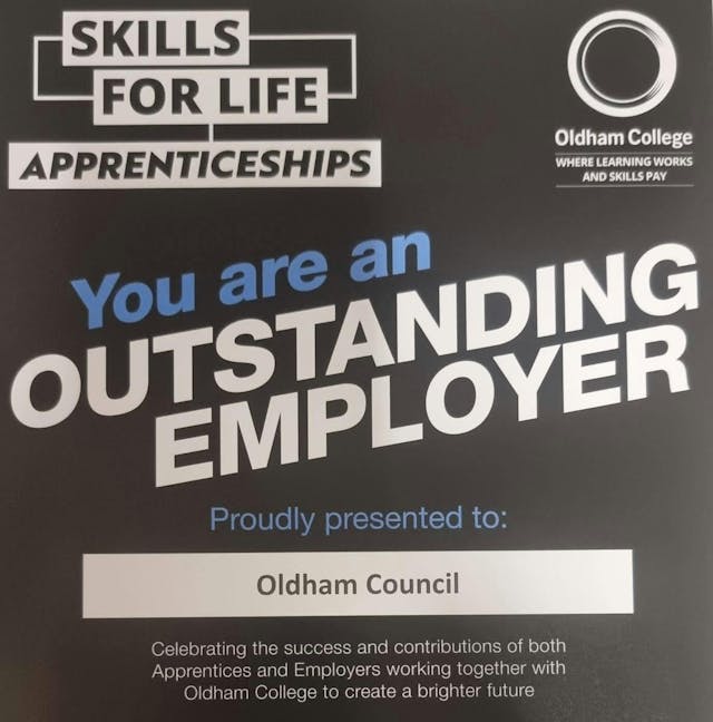 Image of a skills for life logo with text: "you are an outstanding employer"